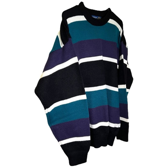 VTG AMERICAN WEEKEND Striped Knitted Sweater - Picture 4 of 12